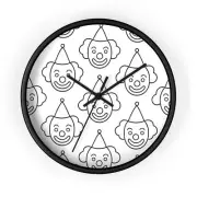 NEW Home Decor Wall Clock Single Line Clown Face Repeat Pattern Art