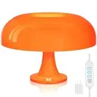 Orange Mushroom Lamp, 70s Retro Midcentury Table Lamp for Bedroom & Living Ro...