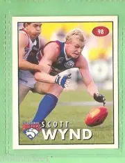 1996 AFL SELECT STICKER, #98 SCOTT WYND, FOOTSCRAY BULLDOGS