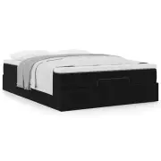 Ottoman Bed Frame with Mattress Black Double Velvet vidaXL