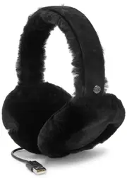 Ugg Shearling Trimmed Suede Bluetooth Earmuffs , Hats, Black One Size