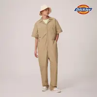 在飛比找momo購物網優惠-【Dickies】男款卡其色33999抗皺材質經典短袖連身工