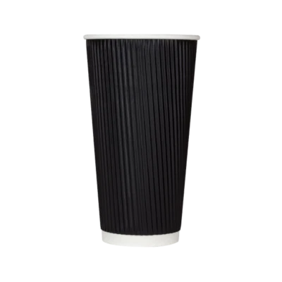 Karat C-KRC520B 20 Oz Black Ripple Hot Cup, 500/CS