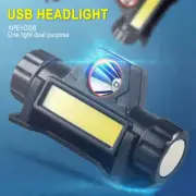 LED Headlamp USB Rechargeable Waterproof With 180° Rotation Outdoor Flashlight