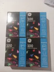 (4) GE 100 MINIATURE LIGHTS MULTI-COLOR STRING A LONG INDOOR / OUTDOOR--NEW