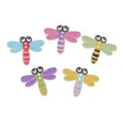 Dragonfly Mixed Colors Wooden Button Scrapbook Garment Sewing Diy Buttons 10pcs