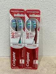 Colgate 360 Optic White Advanced Adult Manual Whitening Toothbrush, Medium, 2 Pk