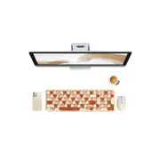 Colorful Round Key Computer Wireless Keyboard And Mouse Combo-Khaki