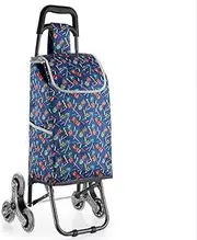 Large Capacity Shopping Trolley,Lightweight Folding Shopping Cart,Durable Utility Trolley with Swivel 360° Front Wheels,Stairs Climber Oversize Back Wheels Sponge Han(D)