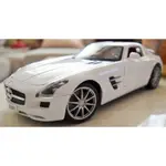 MAISTO美馳圖1:18 MERCEDES BENZ賓士AMG SLS授權合金模型車奔馳超跑法拉利藍寶堅尼歐翼鍘刀車門