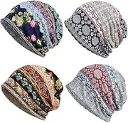 [ELLEWIN] Cotton Slouchy Beanie Hip-Hop Soft Lightweight Running Beanie Adult Dwarf Hats Chemo Cap for Men Women
