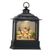 Musical Snow Globe Lantern with Timer, Lighted USB/Battery Operated Snowman
