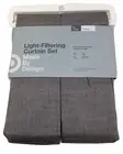 Made By Design Light-Filtering Curtain Set 63" Length Gray Free Shipping