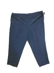 Nic Zoe Blue Ankle Pants Stretchy Pull On Flat Front Plus 24W NWT