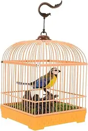 Alasum Sound Activated Interactive Bird Realistic Movements Chirping Sounds Compact Birdcage Decoration for Adults for Go Entertainment