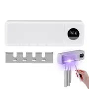 1PC UV Light Toothbrush Holder Wall Mount Dispenser 4 Slots LCD Digital Display