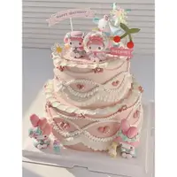 在飛比找ETMall東森購物網優惠-網紅蛋糕裝飾擺件插件KT貓美樂蒂三麗鷗庫洛米帕恰狗女孩生日甜