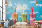 3D Pearl Tea G216 Bubble Tea Milk Tea Shop Wallpaper Wall Murals Self-adhesive