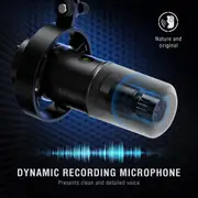 XLR/USB Microphone for Vocal Streaming, Mute Button, Headphones Jack, Volume Knob
