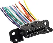 XMSJSIY 16 Pin OBD2 Female Connector Extension Cable,OBD2 Fixed Harness Assembled Plug Dash Port Wires,E-Car Connection with Colorful Cables for Car Diagnostic-1 Pcs