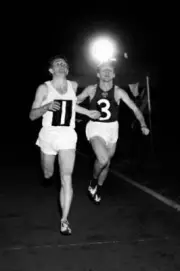 Great Britains Chris Chataway And Russian Vladimir Kuts 1954 Historic Old Photo