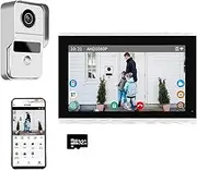 WiFi Video Doorbell Intercom with 10 inch Touch Monitor System,1080P Video Entry Doorphone Door Camera,TUYA WiFi Smart Home Video Intercom Kits for Home Apartment