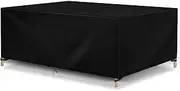 Waterproof 600D Outdoor Garden Furniture Cover for 8 Seater Dining Table Set Weatherproof Patio Table and Chair Covers for Rain Snow and Sun 300x200x85cm