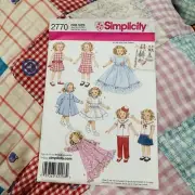 Simplicity 2770 Baby Doll Clothing Patterns For 19 Inch Dolls Uncut