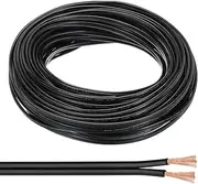 uxcell 100Ft 18/2 PVC Covered Wire, 300V SPT-2 Lamp Cord Insulated Heat Resistant Electronical Flexible Cable for LED Lamp Wire Audio Cable Speaker, Black, UL Listed