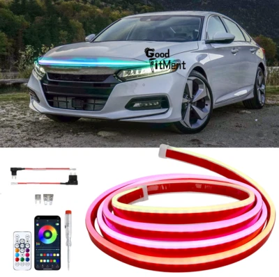 94'' RGB LED Hood Light Strip Bar DRL Turn Signal Start Scan for Honda Accord (for: Honda)