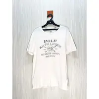 在飛比找蝦皮購物優惠-Ralph Lauren 專櫃 白色字母大Logo純棉短T(