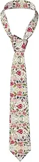 [YANYU] Flower Leaf Print Men Necktie Classic And Stylish Ties For Business Weddings And Special Occasions, Black