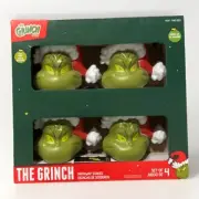 4 The Grinch With Santa Hat Dr Seuss Light Up Pathway Stakes 6 Ft Wide