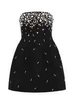 Jonathan Simkhai Arta Crystal-embellished Crepe Mini Dress - Black - 4 (UK8 / S) 4 (UK8 / S)