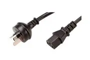 Hypertec 2M 0.75mm 10 Amp IEC C13 to AUS 3 Pin Cable Plug Black
