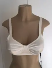 D&G DOLCE & GABBANA White Stretch Soft-Cup Bra Size 40
