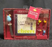 6 piece Cheese/Wine Glass Charms and Knife Set Original Packaging Nice