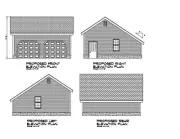 24'X24'- 24'X24' SALT BOX 2 CAR GARAGE PLANS POLE BARN PLAN 17-PB2424-SB-1