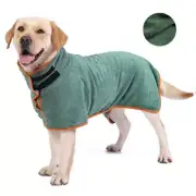 NNEDSZ M Green Pet Dog Quick-Dry Bathrobe - Absorbent Towel Robe for Medium and