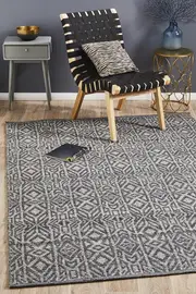 Rug Culture Graphite Hand Woven Wool Tribal Rug