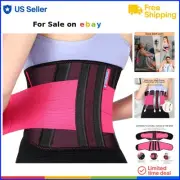 Lower Back Brace Women Support Belt Sciatica Herniated Disc S/M Red