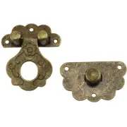 1pc Lock Hasp Hook Metal 6 screws Antique Bronze 40x36mm Decorative Padl;UU