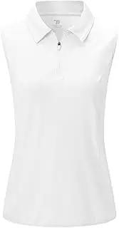 [YSENTO] Women's Sleeveless Golf Shirts Tops Collared 1/4 Zip Up Quick Dry Moisture Wicking Polo Shirts