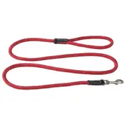 Rogz Classic Rope Genuine Leather Cuffs Dog Lead Red Medium
