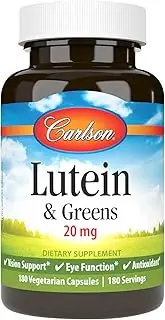 Carlson Labs Lutein To Promote and Maintain Healty Vision 20mg + Kale, 180 Capsules