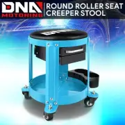 300LB Round Roller Pneumatic Foam-Padded Seat Creeper Garage Workshop Stool Blue