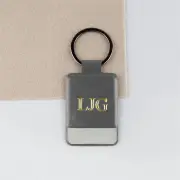 Grey Personalised Initials Keyring