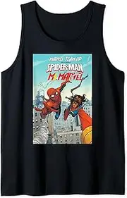 Spider-Man & Ms. Marvel Team Up Comic Book Cover Tank Top