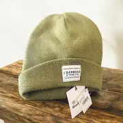 Genuine BARBOUR Army Green 10% Wool BEANIE Hat CUFF ADULT BAR92