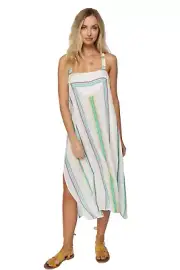 O'Neill Women's Vanilla Miranda Stripe Dress Swim Cover-Up Dress Size X-Small
